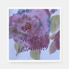 Finare Lila Ro Flowered Napkins Pappersservett