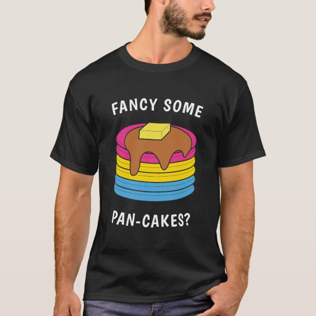 Finare Lite Pan-cakes LGBTQ Pansexual Pride T Shirt (Framsida)