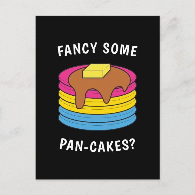Finare Lite Pan-cakes LGBTQ Pansexual Pride Vykort (Framsida)