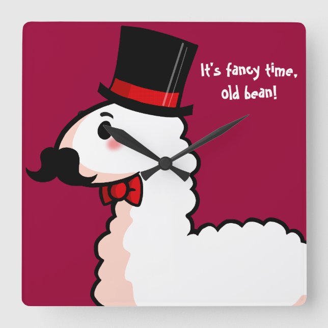 Finare Llama Clock Fyrkantig Klocka (Framsida)