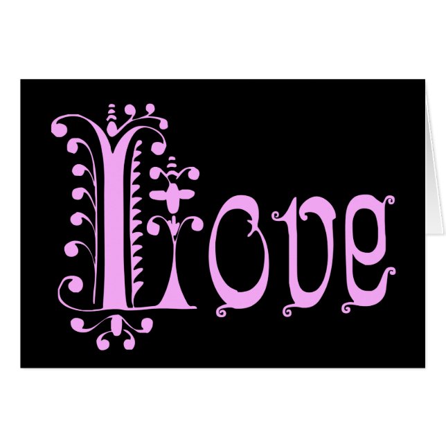 Finare Loopy Kärlek Hälsningskort (Framsidan Horizontal)