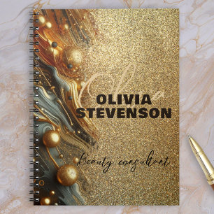 Finare Luxury Glam Guld Glittery Marble Anteckningsbok