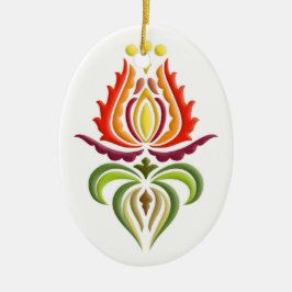 Finare Mantle Embroidery - Ungersk folkkonst Julgransprydnad Keramik