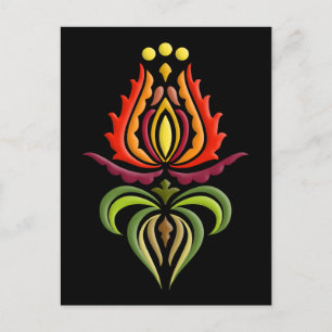 Finare Mantle Embroidery - Ungersk folkkonst Vykort