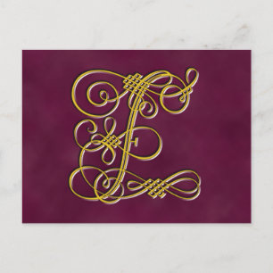 Finare Monogram Brev F Vykort