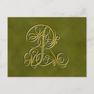 Finare Monogram Brev R Vykort