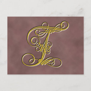 Finare Monogram Brev T Vykort