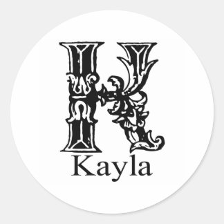 Finare Monogram: Kayla Runt Klistermärke