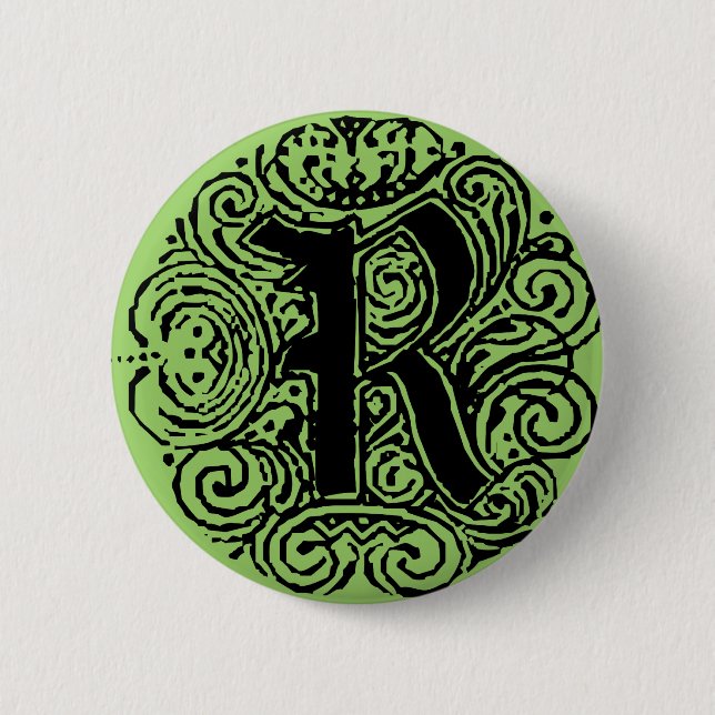 Finare Monogram "R" Monarchia Pin-Back Knapp (Framsida)