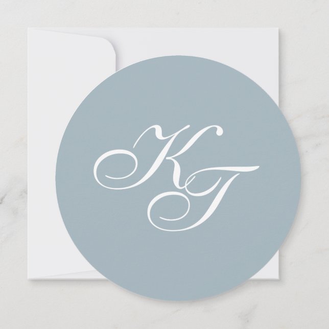 Finare Monogram Round Menu Inbjudningar (Baksida)
