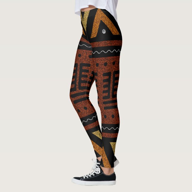 Finare Mudcloth Inspired Printing Leggings (Vänster)