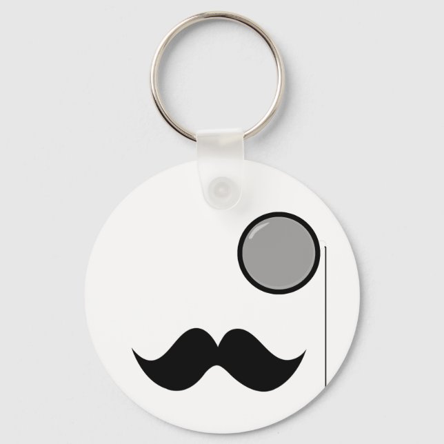 Finare Mustache & Monocle Nyckelring (Framsida)