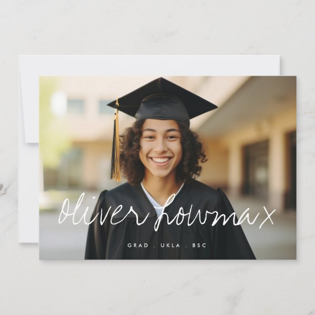 Finare Namn Elegant Grad Student 2-foto Meddelande (Framsida)