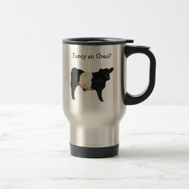 Finare och Oreo? Bägge Galloway Cow Beltie Steer Resemugg (Höger)