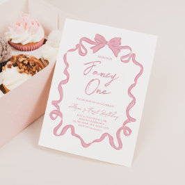 Finare One Bow Coquette Birthday Inbjudningar