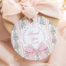 Finare One  rosa Bow-födelsedag Tack