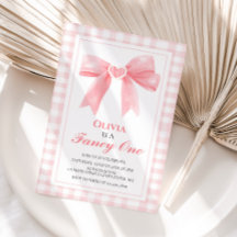 Finare One Rosa Bow preppy Coquette 1:a födelsedag