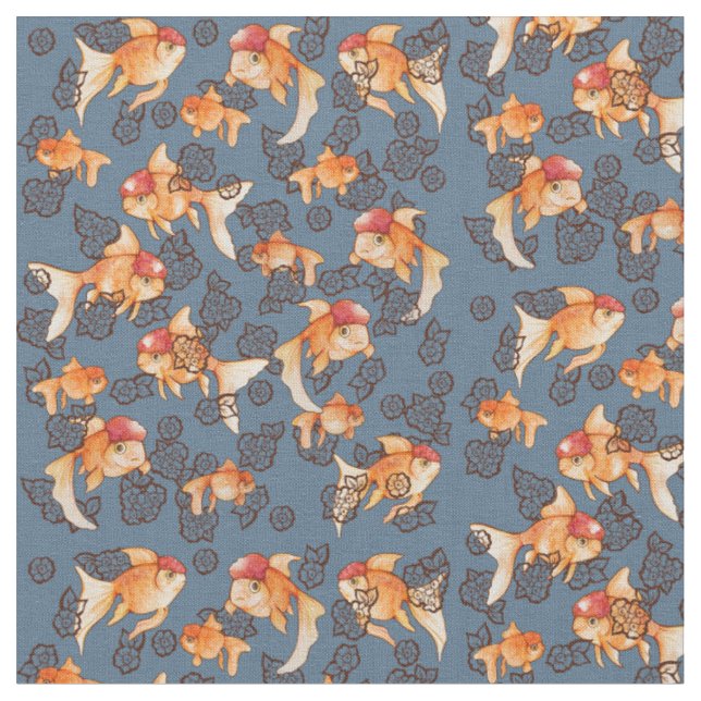 Finare Oranda Goldfish Tyg (Närbild)