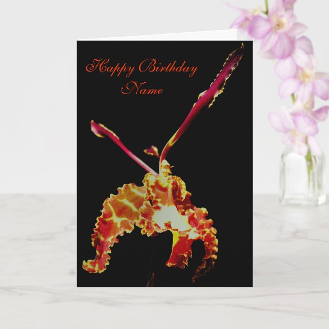 Finare Orchid Flower Personlig Birday Card Kort (Orkide)