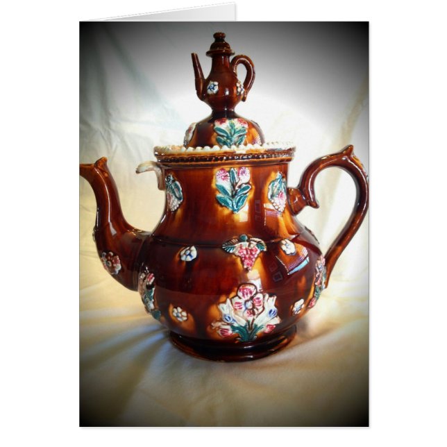 Finare Ornate Antique English Tekanna Coffee Pot Hälsningskort (Framsidan)