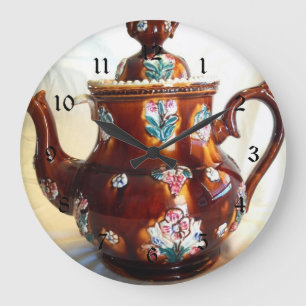Finare Ornate Antique English Tekanna Coffee Pot Stor Klocka