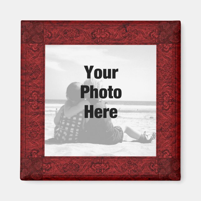 Finare Ornate Red Photo Magnet ram (Framsidan)