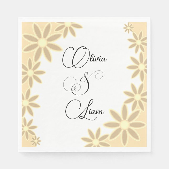 Finare personlig bröllop blöjor pappersservett (Framsidan)
