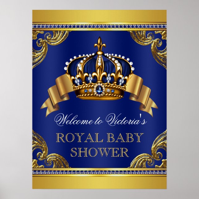 Finare Prince Baby Shower Signs Poster (Framsidan)