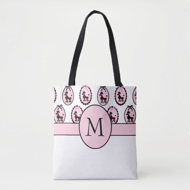 Finare Pudel Monogram Tote Bag Tygkasse (Framsida)