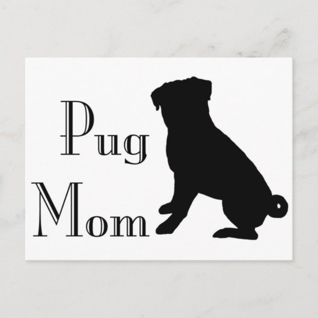 Finare Pug Mamma Vykort (Framsida)
