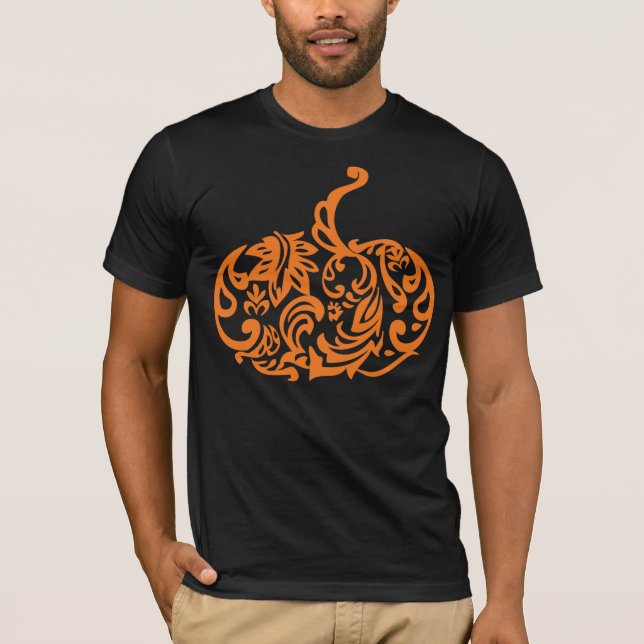 Finare Pumpkin för Fall Halloween Tee Shirt (Framsida)