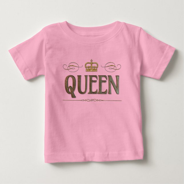 Finare Queen Lettering - Stormedelhavsområdet Kron T Shirt (Framsida)