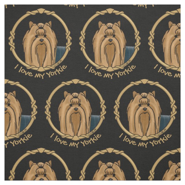 Finare Ram Yorkshire Terrier (Yorkie) Porträtt Tyg (Provkarta)