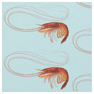 Finare Red Crayfish on Blue Tyg