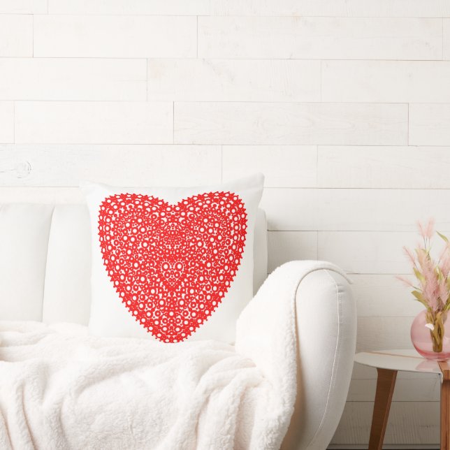 Finare Red Dots Heart 20in Kudde (Soffa)