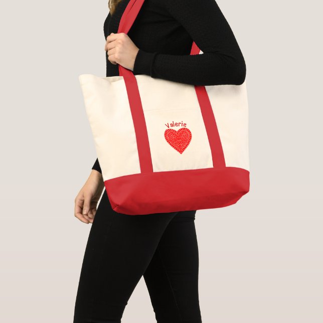 Finare Red Dots Heart Personlig Tygkasse (Framsida (produkt))