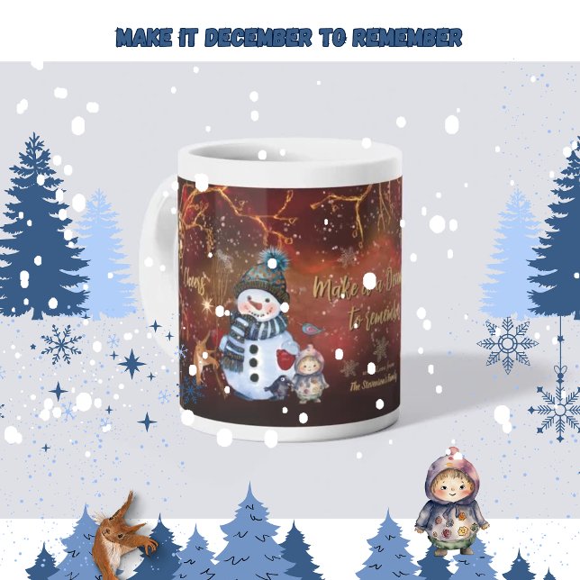 Finare RED Guld Helgdag med tecken Mugg (Fancy RED Gold Holiday with Characters Mug)