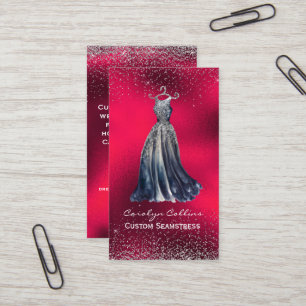 Finare Red Opulent Seamstress Affärskort Visitkort