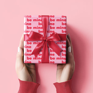 Finare Red & Rosa BE Mine Valentines Mönster Presentpapper