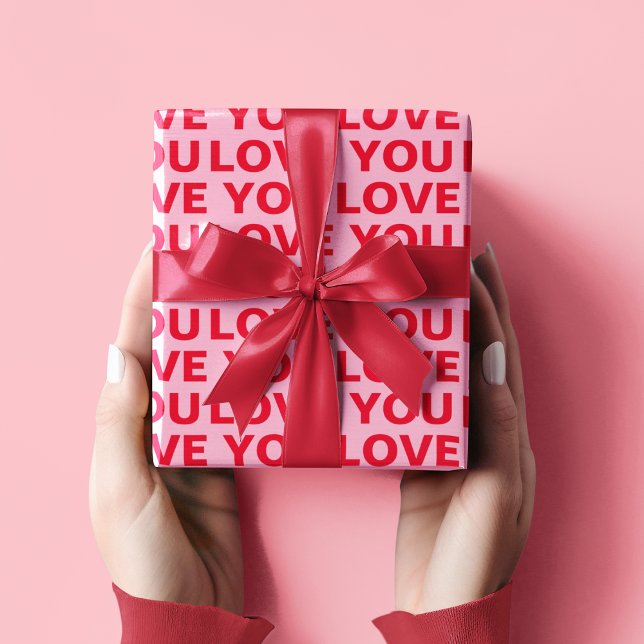 Finare Red & Rosa Kärlek du Valentines Presentpapper (Skapare uppladdad)