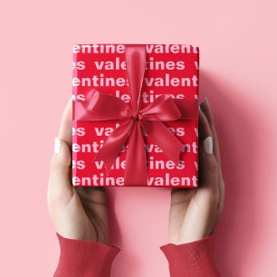 Finare Red & Rosa Valentines Mönster Wrapping Papp Presentpapper