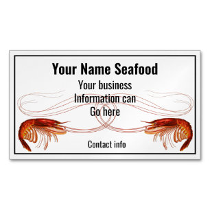 Finare Red Shrimp on White Magnetiska Visitkort