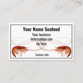 Finare Red Shrimp on White Visitkort