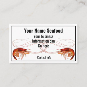 Finare Red Shrimp on White Visitkort