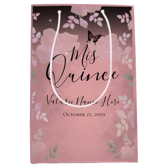 Finare Ro Quinceanera Rosa Medium Gift Bag (Framsidan)
