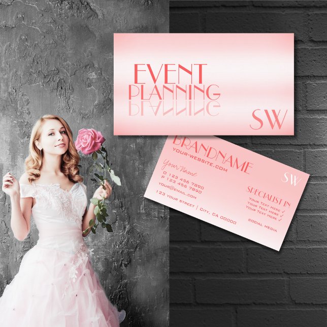 Finare Ro Rosa Noble Spegel Brev med Monogram Visitkort (Skapare uppladdad)