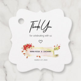 *~* Finare Röd ros Blommigt Flower Tack Bröllop Gåvor Etiketter