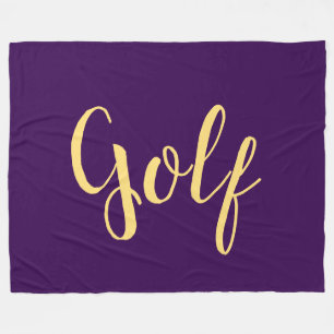 Finare Roligt GOLF-skript - djupa Lila - bakgrund Fleecefilt