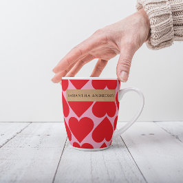 Finare Romantic Red & Rosa Hearts Mönster