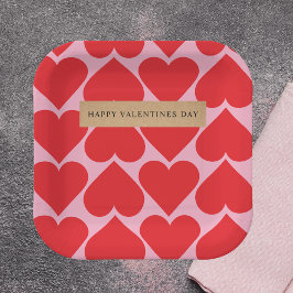 Finare Romantic Red & Rosa Hearts Mönster med Namn